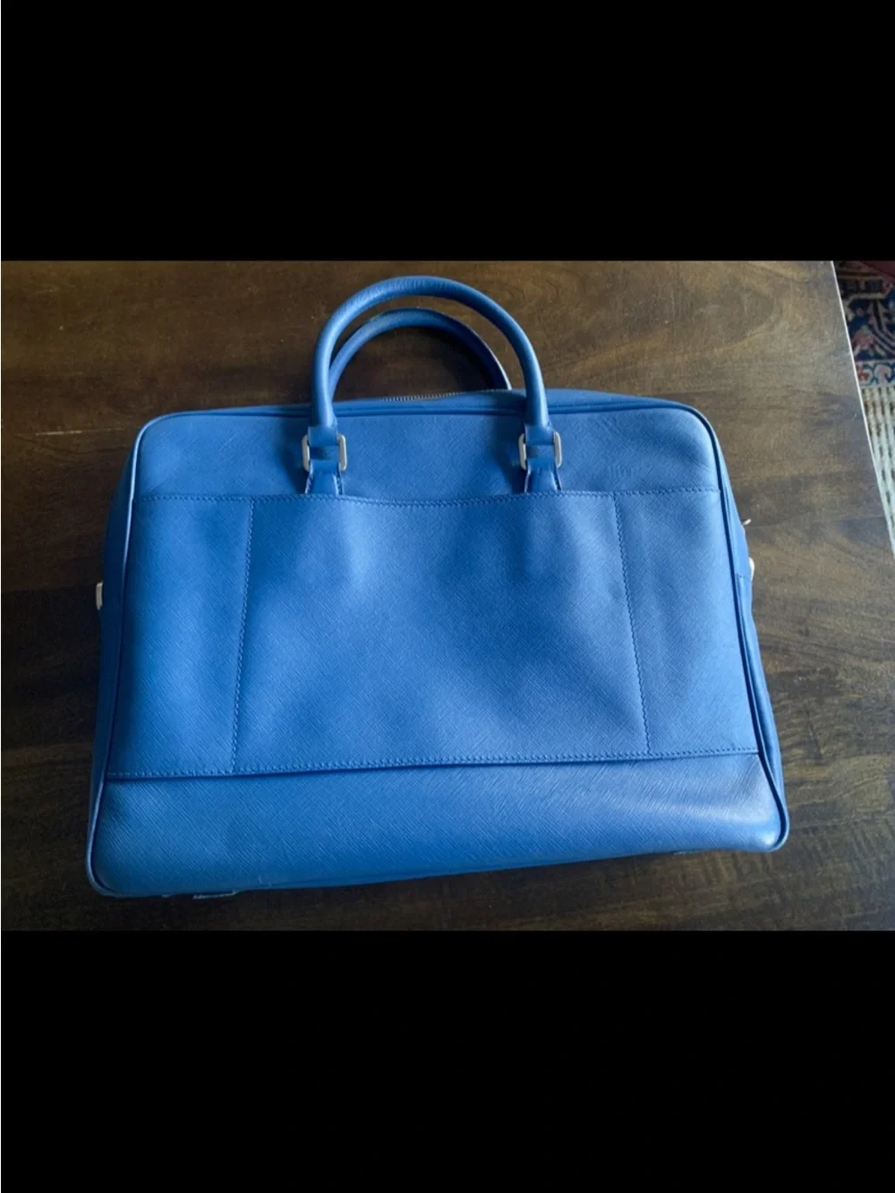 Prada Blue Saffiano Laptop briefcase